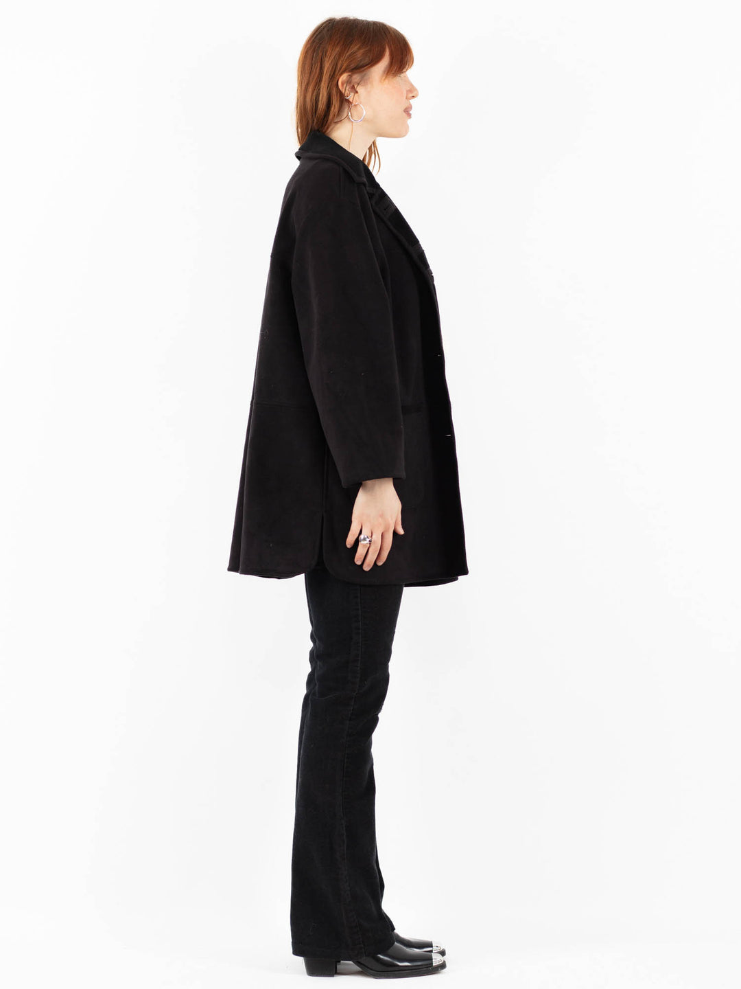 Vintage 00's Women Faux Sheepskin Coat in BlackV9840