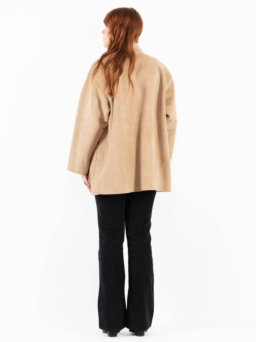 Vintage 00's Women Faux Sheepskin Coat in BeigeV9841