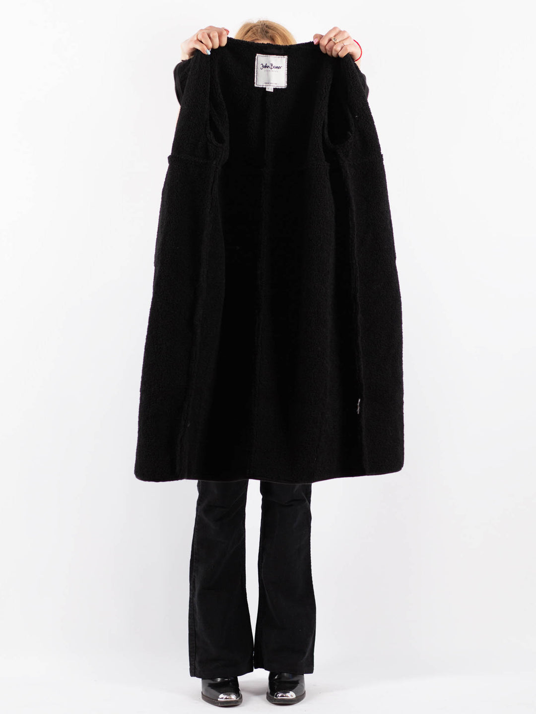 Vintage 00's Women Faux Sheepskin Coat in BlackV9704