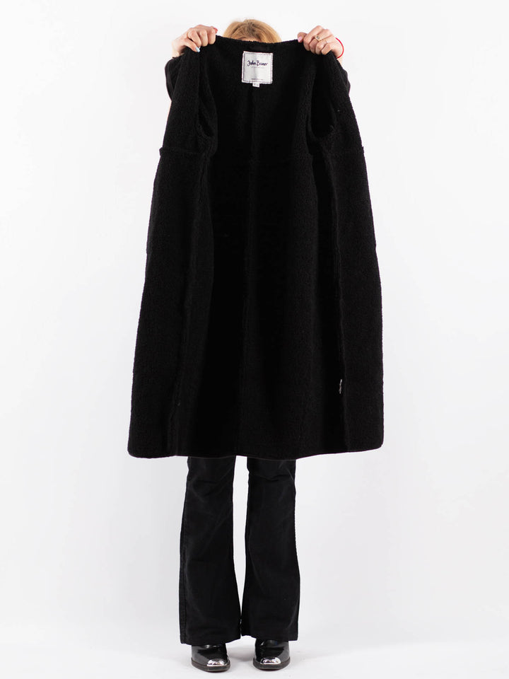 Vintage 00's Women Faux Sheepskin Coat in BlackV9704
