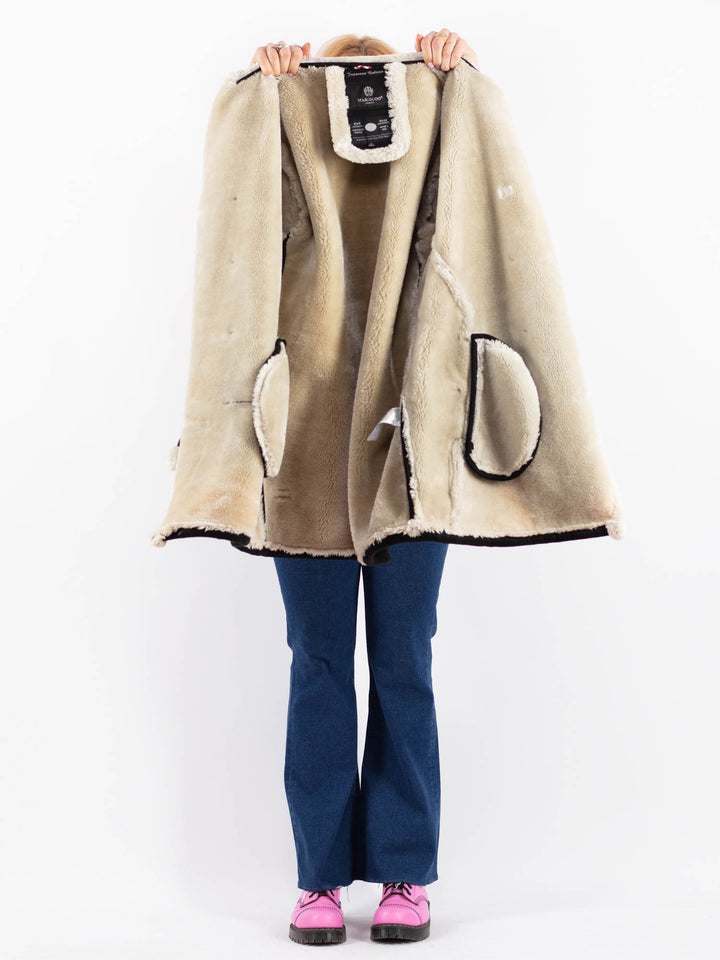 Vintage 00's Women Faux Sheepskin Coat in BlackV9613