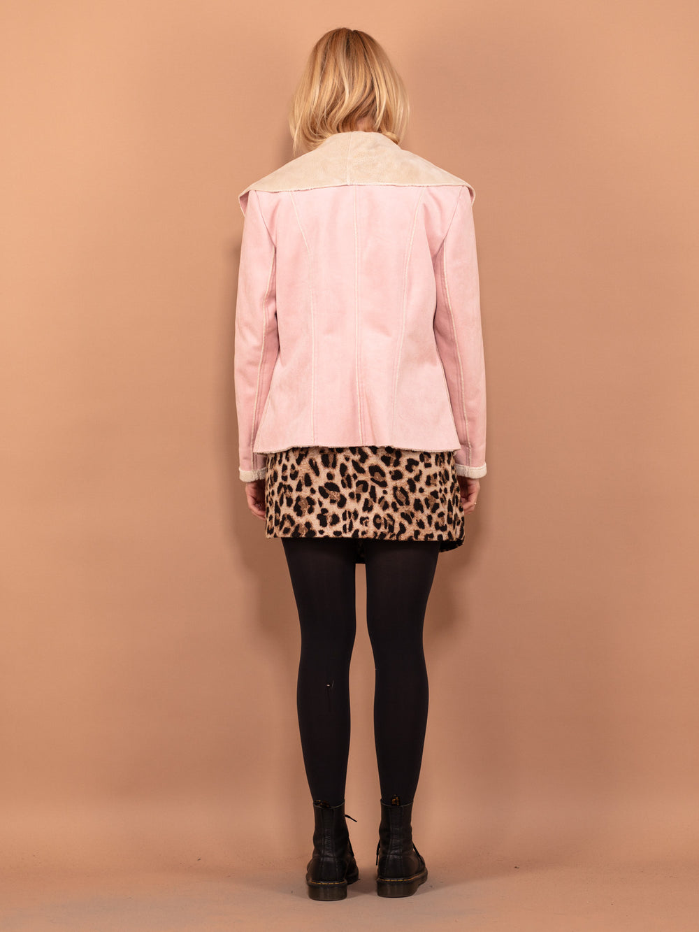 Vintage 00's Women Faux Sheepskin Jacket in Pink - NorthernGrip