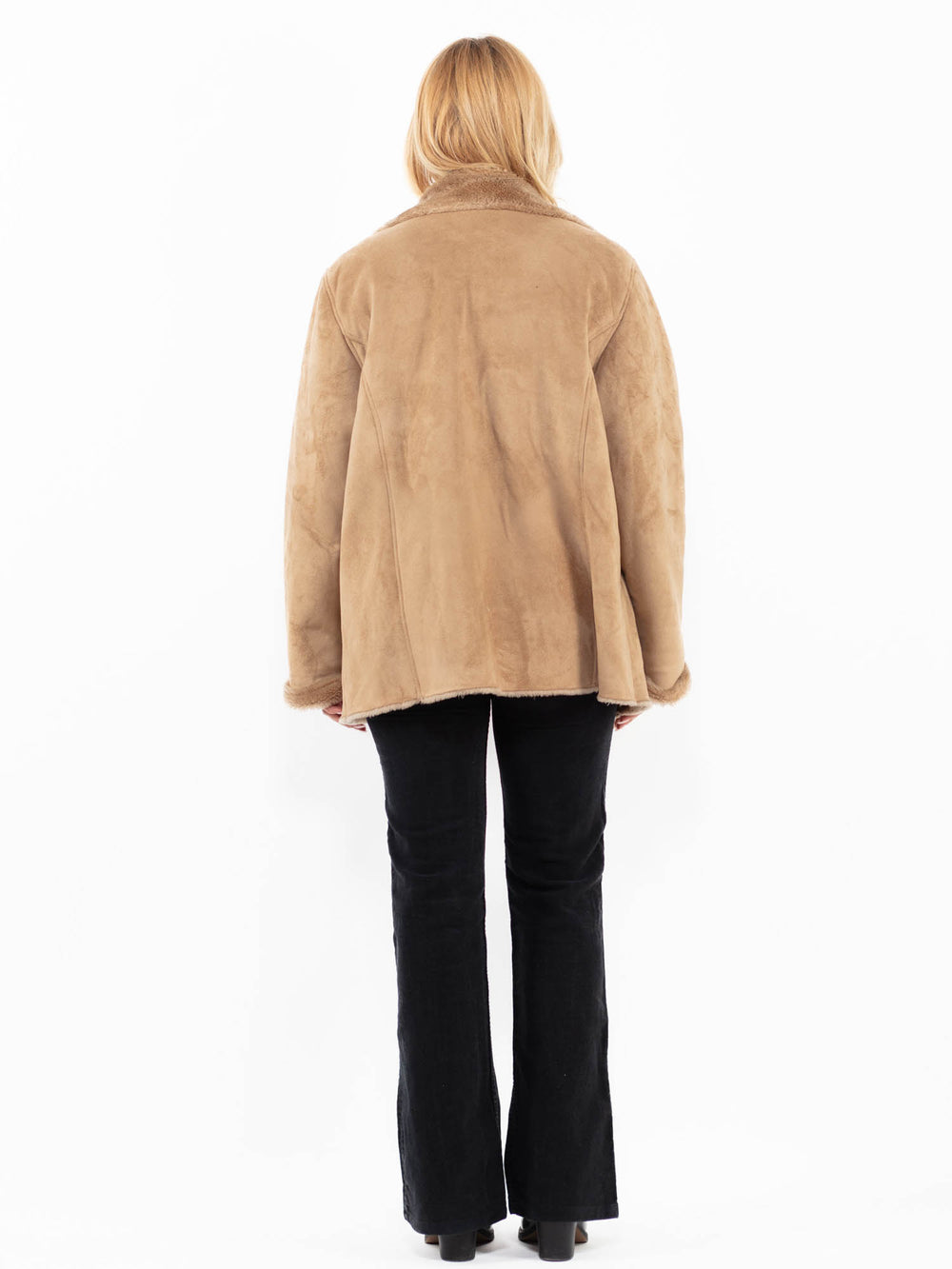 Vintage 00's Women Faux Sheepskin Jacket in BeigeA0196