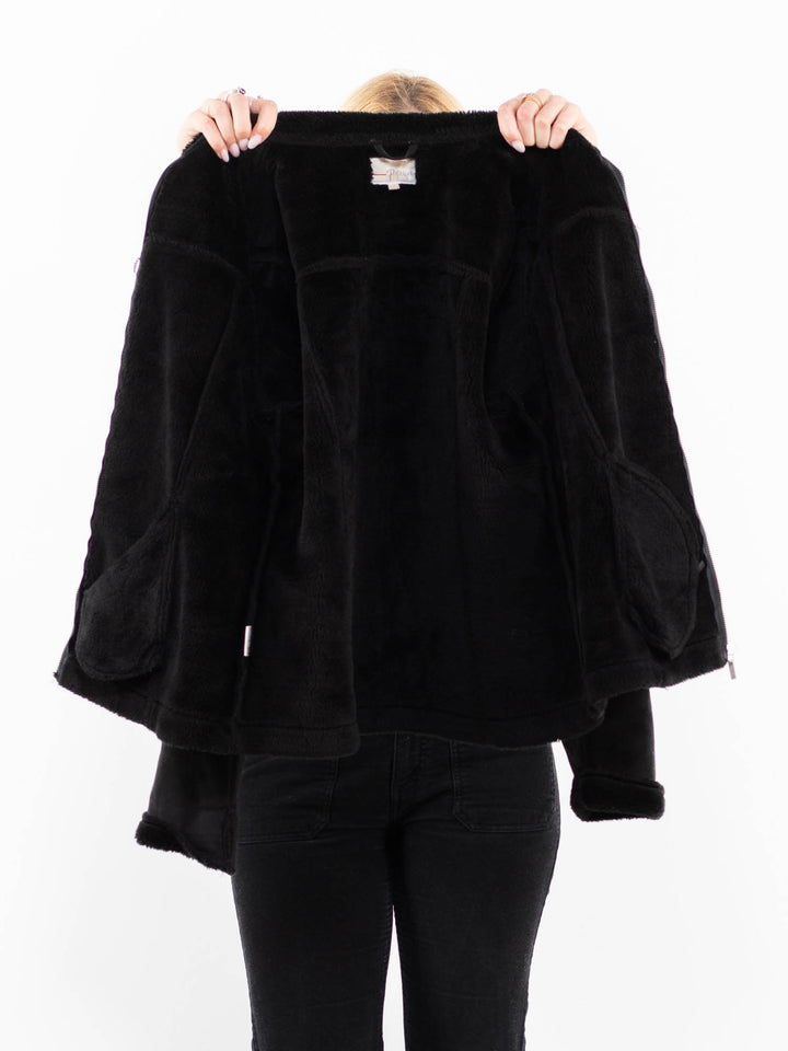 Vintage 00's Women Faux Sheepskin Jacket in BlackA0207