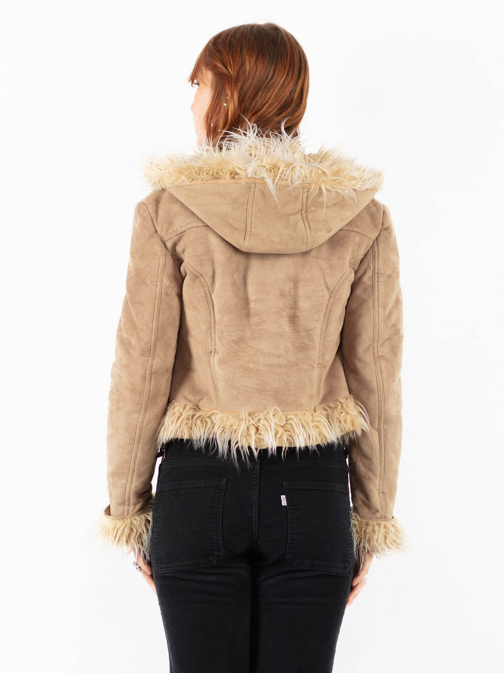 Vintage 00's Women Faux Sheepskin in BeigeV9830