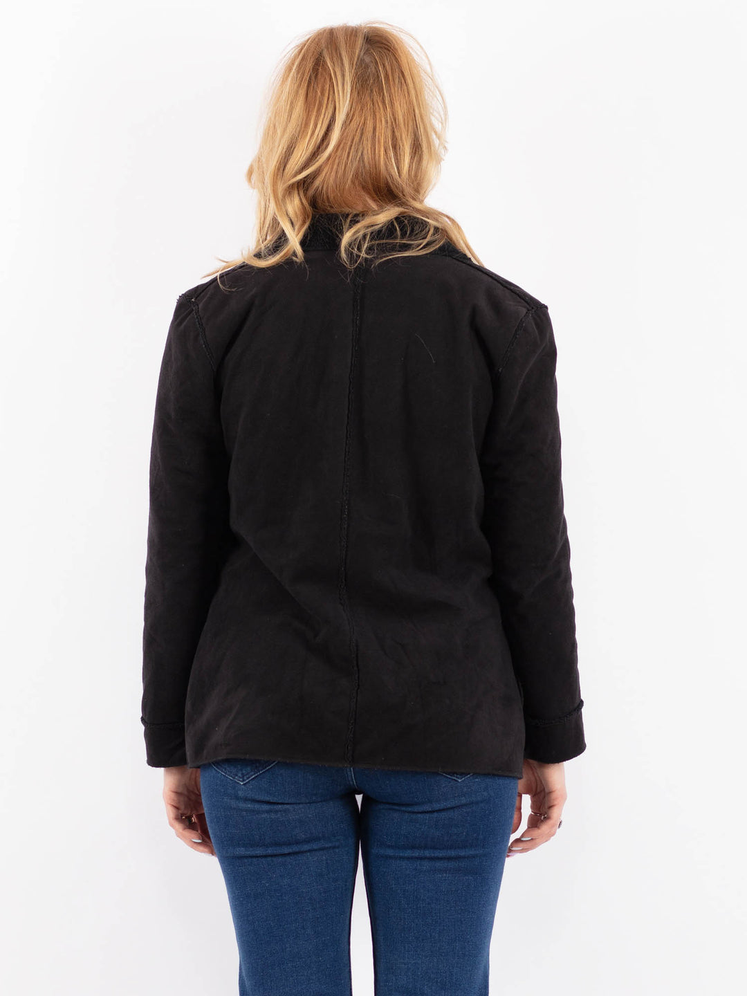 Vintage 00's Women Faux Sheepskin in BlackV9611
