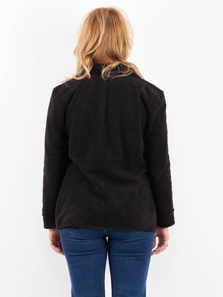 Vintage 00's Women Faux Sheepskin in BlackV9611