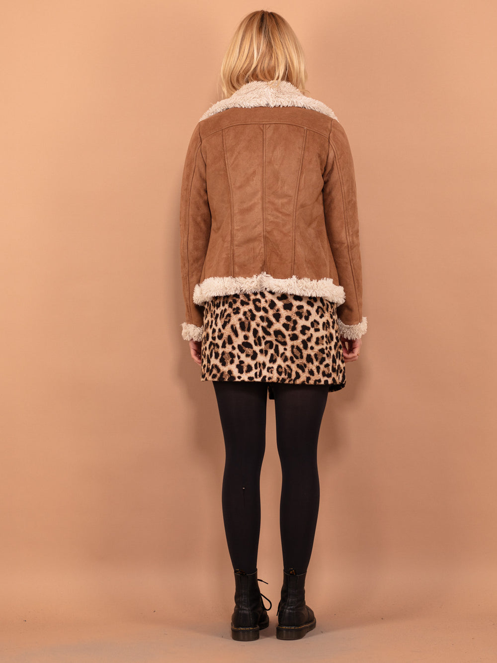 Vintage 00's Women Faux Sheepskin Jacket in Beige - NorthernGrip