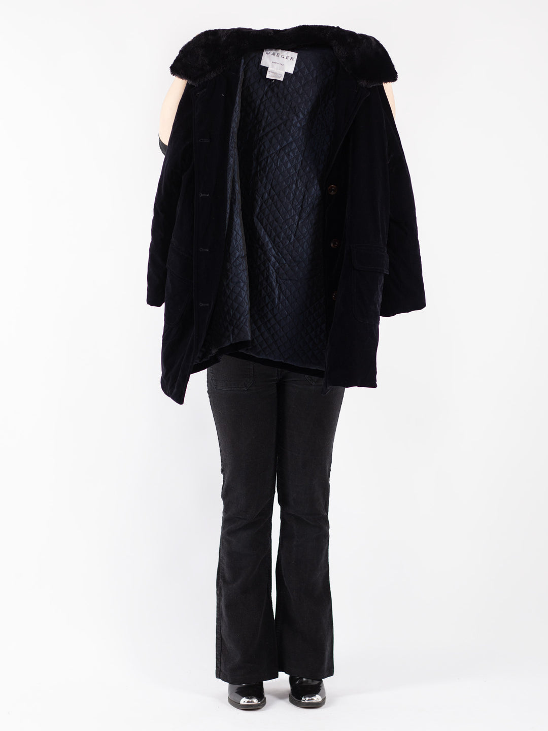 Vintage 00's Women Suede Coat in Blue