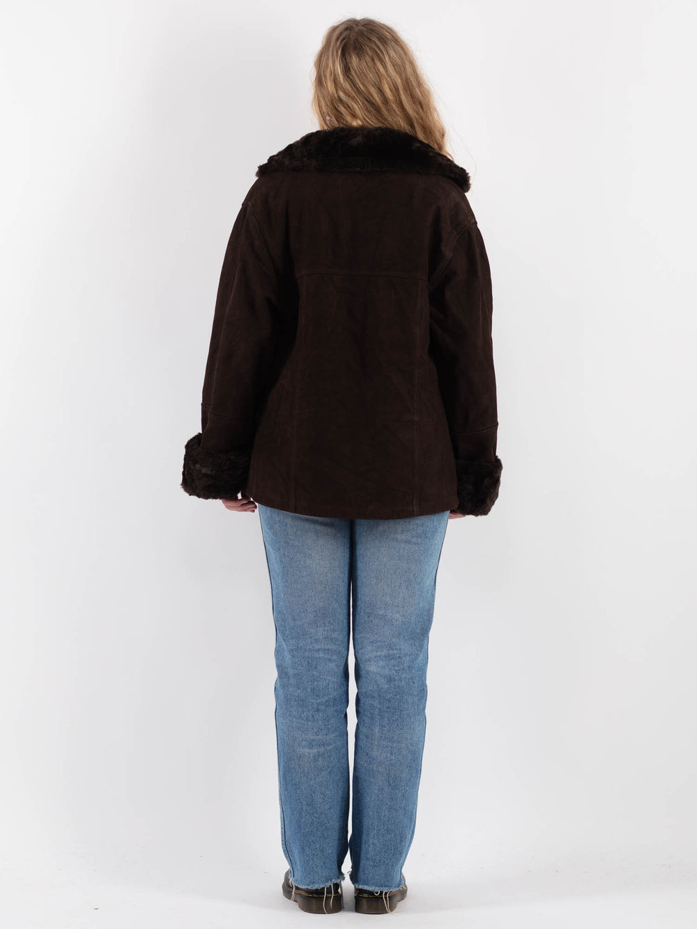 Vintage 00's Women Leather Jacket in BrownV9315