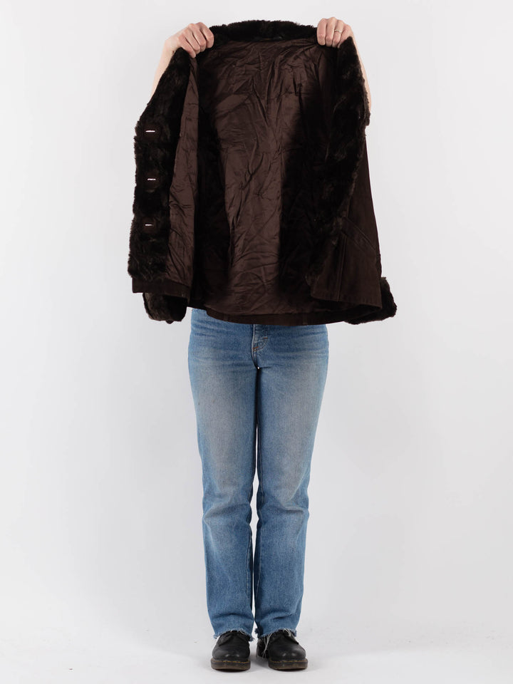 Vintage 00's Women Leather Jacket in BrownV9315