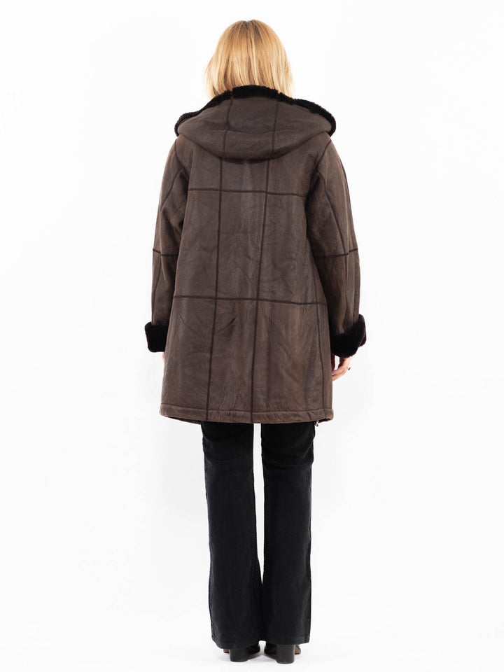 Vintage 00's Women Sheepskin Coat in BrownA0149