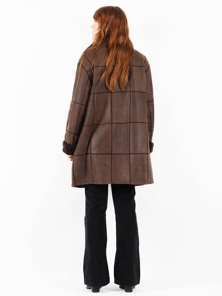 Vintage 00's Women Sheepskin Coat in BrownV9753