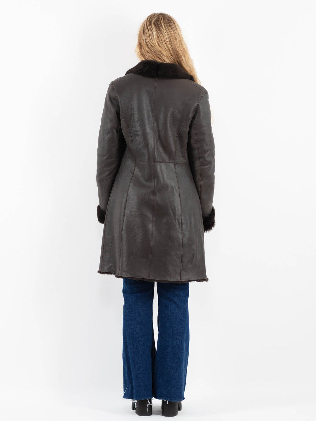 Vintage 00's Women Sheepskin Coat in BrownV9869