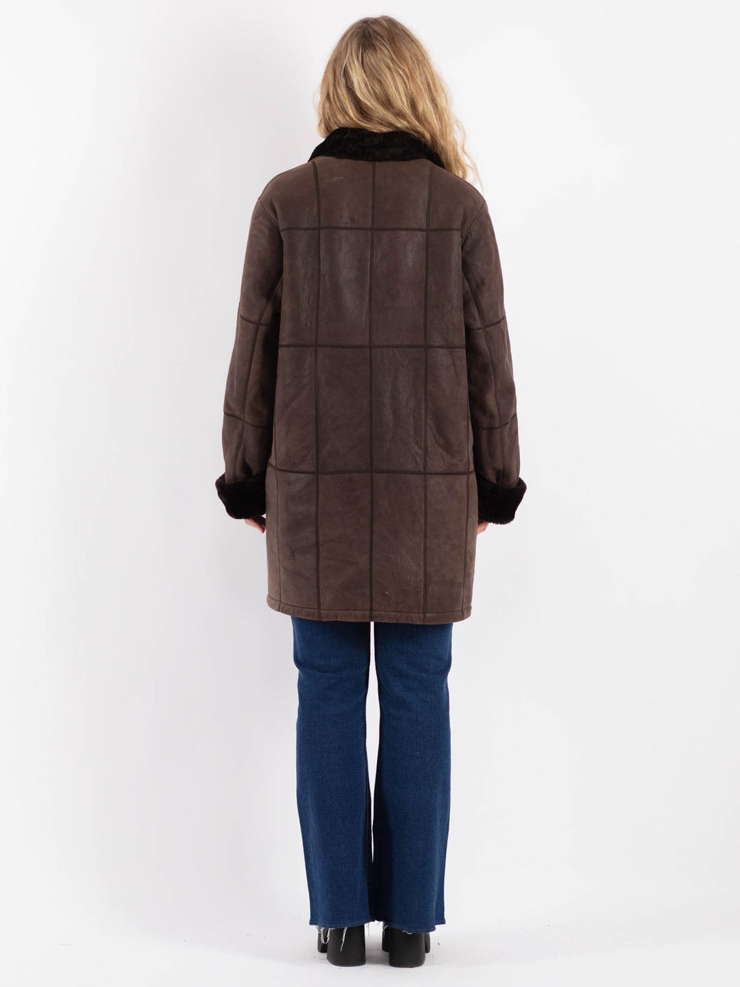 Vintage 00's Women Sheepskin Coat in Brown