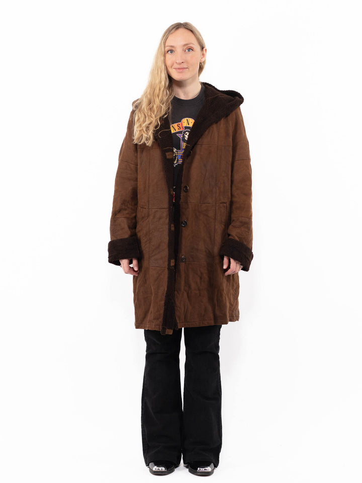 Vintage 00's Women Sheepskin Coat in BrownA0902