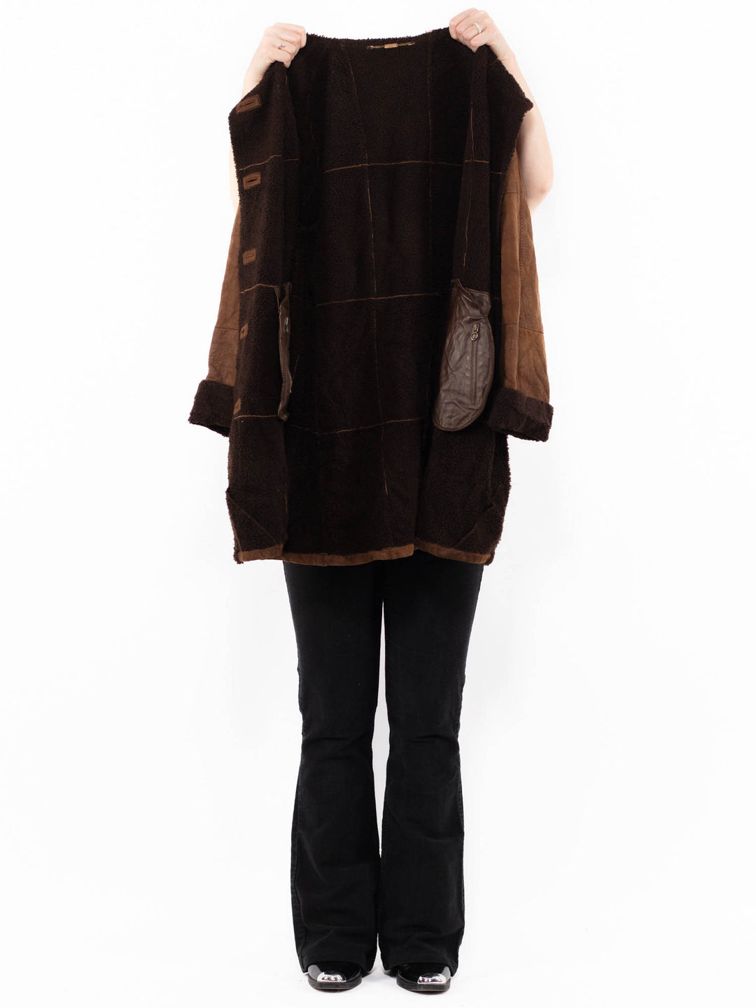 Vintage 00's Women Sheepskin Coat in BrownA0902
