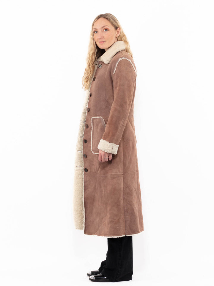 Vintage 00's Women Sheepskin Coat in BrownA0905