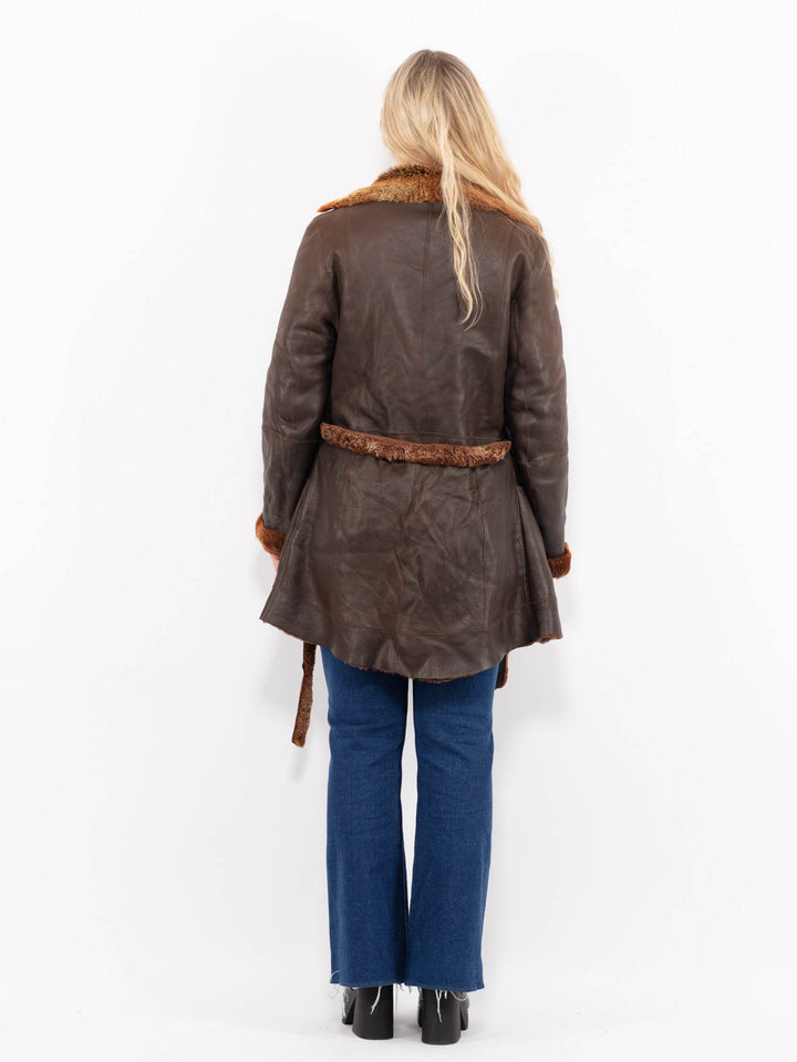 Vintage 00's Women Sheepskin Coat in BrownA1015