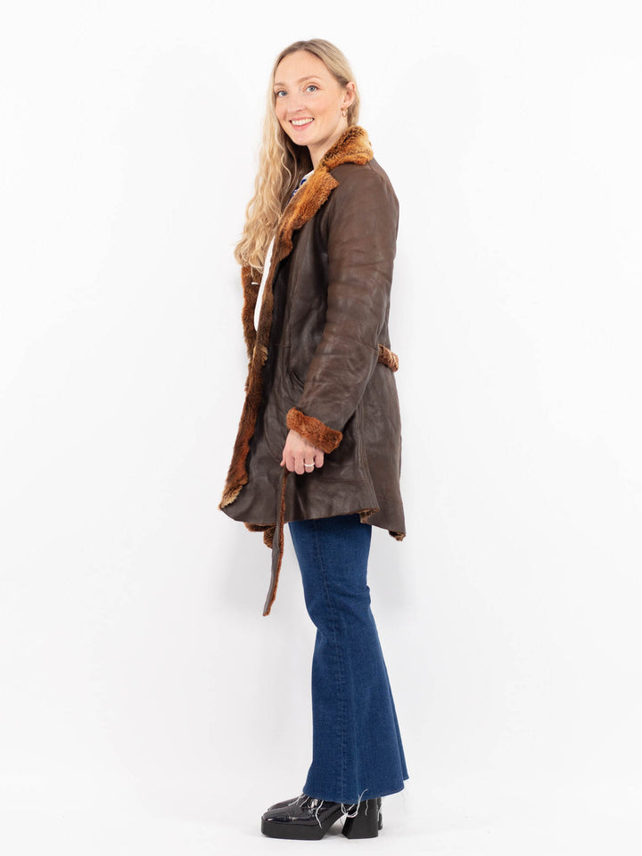 Vintage 00's Women Sheepskin Coat in BrownA1015