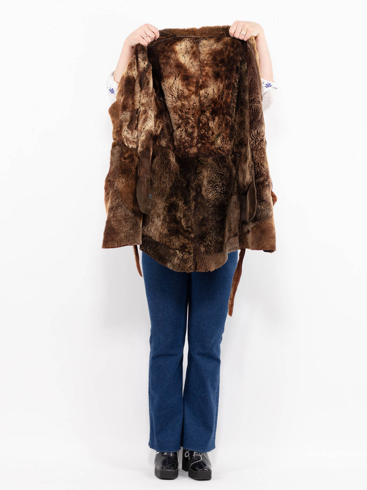 Vintage 00's Women Sheepskin Coat in BrownA1015