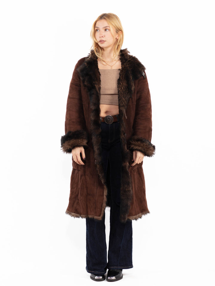 Vintage 00's Penny Lane Sheepskin Coat in Brown