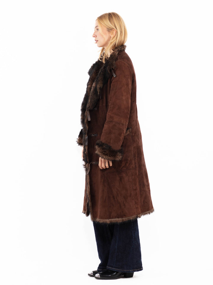 Vintage 00's Penny Lane Sheepskin Coat in Brown
