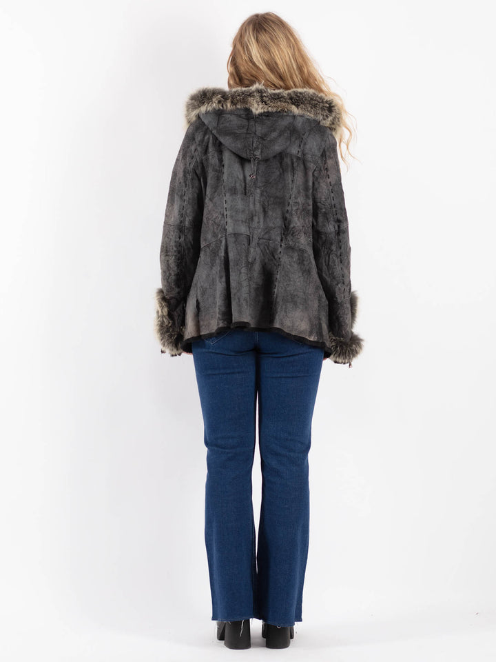 Vintage 00's Penny Lane Sheepskin Jacket in Gray