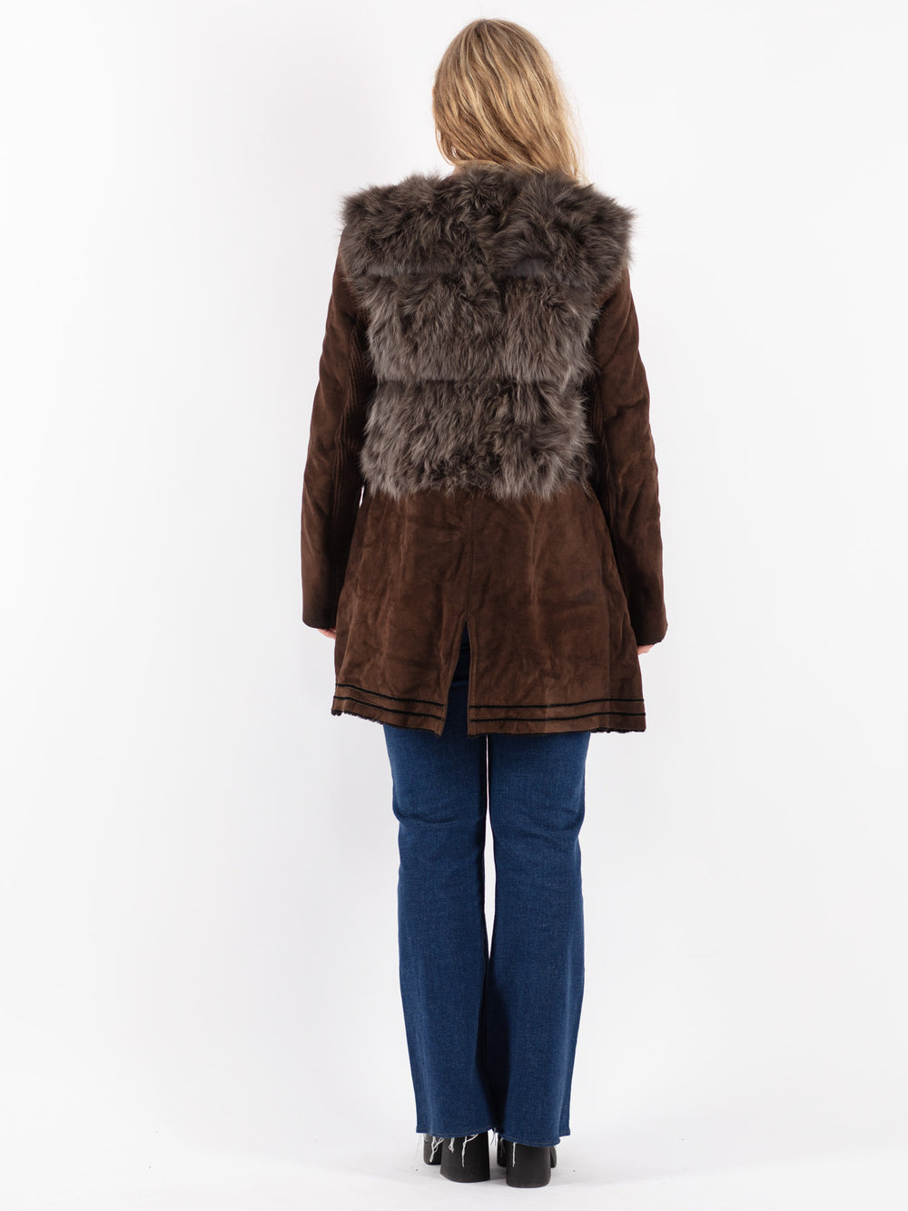 Vintage 00's Women Sheepskin Coat in Brown