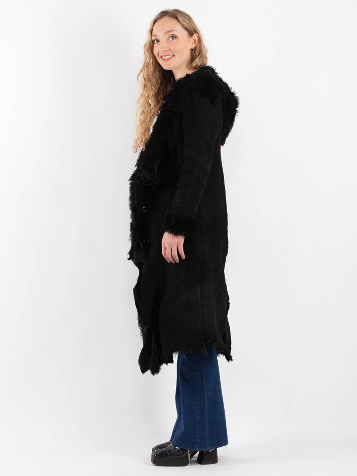 Vintage 00's Women Sheepskin Coat in BlackV9207