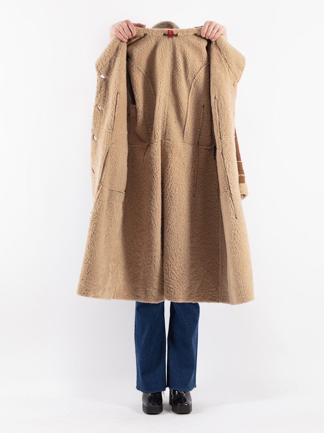 Vintage 00's Women Sheepskin Coat in Brown