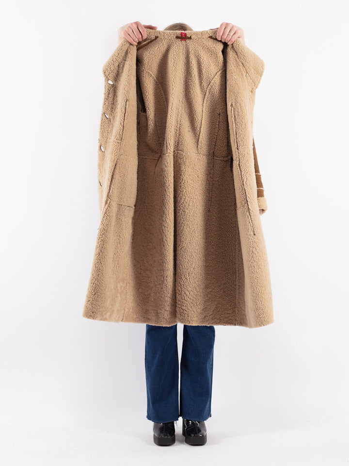 Vintage 00's Women Sheepskin Coat in Brown