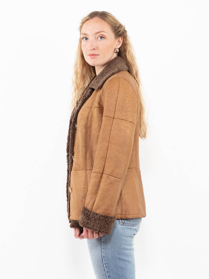 Vintage 00's Women Sheepskin Jacket in BrownA0293