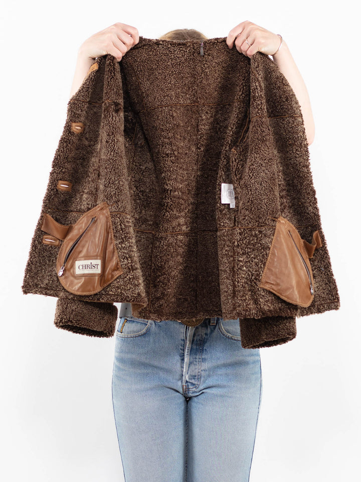 Vintage 00's Women Sheepskin Jacket in BrownA0293