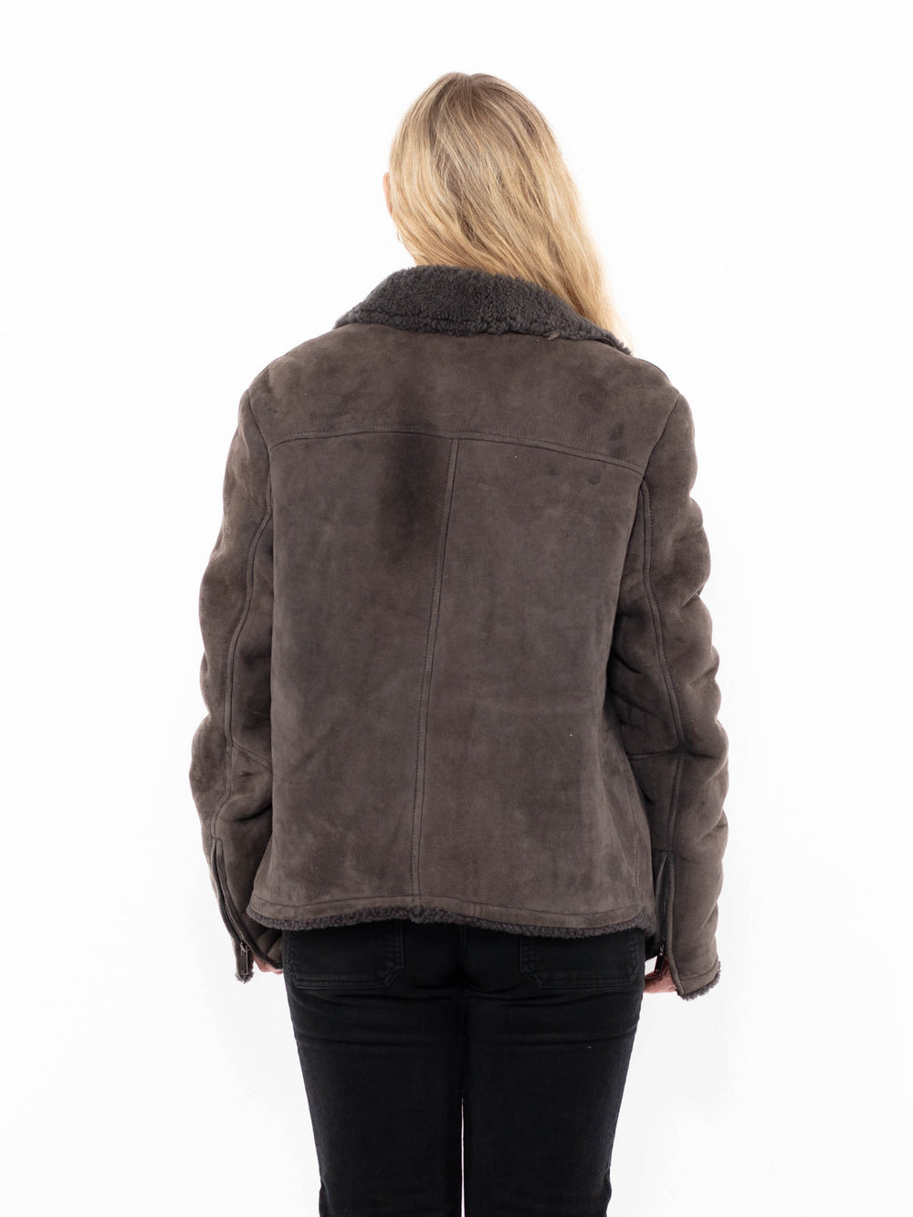 Vintage 00's Women Sheepskin Jacket in GrayA0951