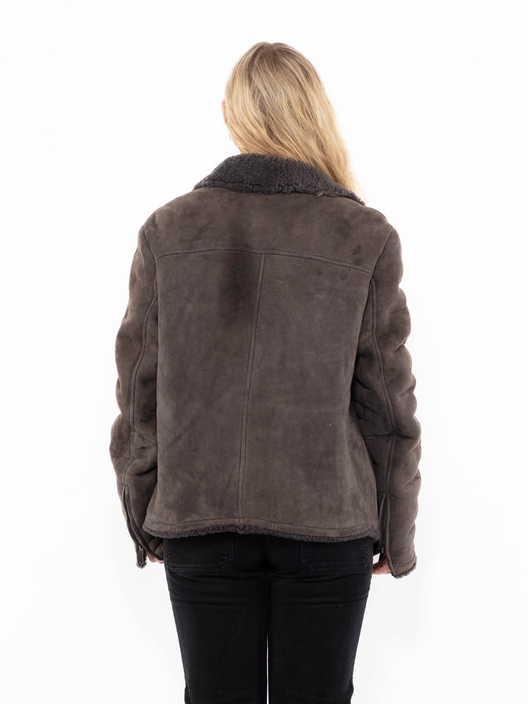 Vintage 00's Women Sheepskin Jacket in GrayA0951