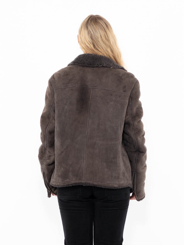 Vintage 00's Women Sheepskin Jacket in GrayA0951