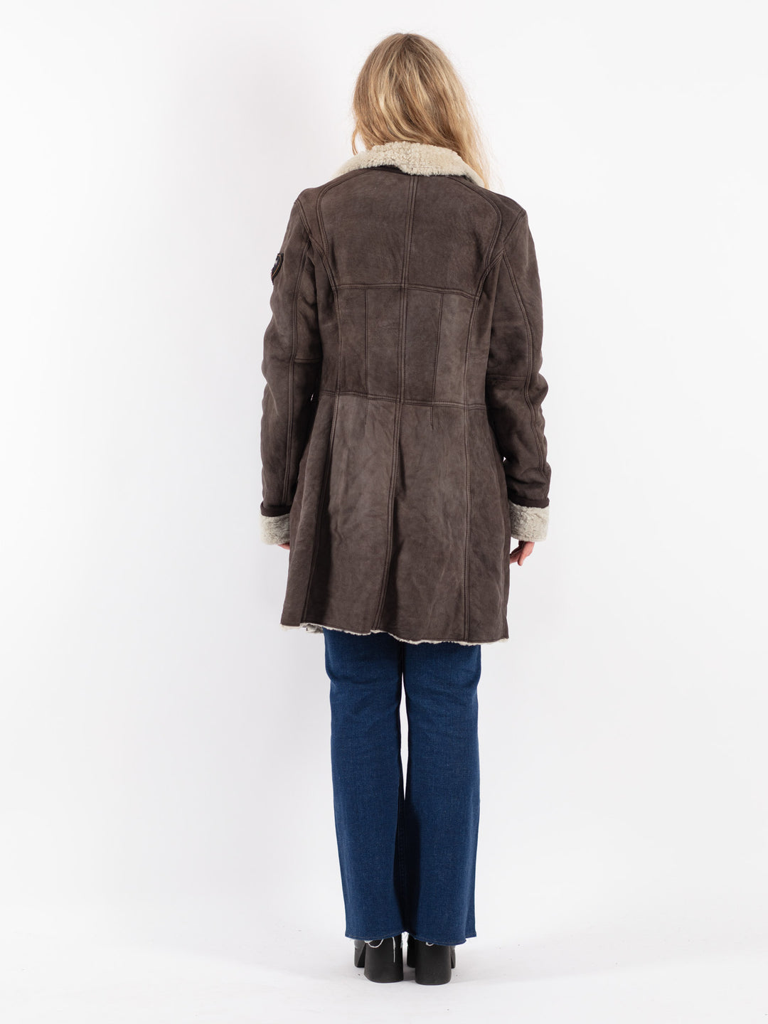 Vintage 00's Women Sheepskin Coat in Brown