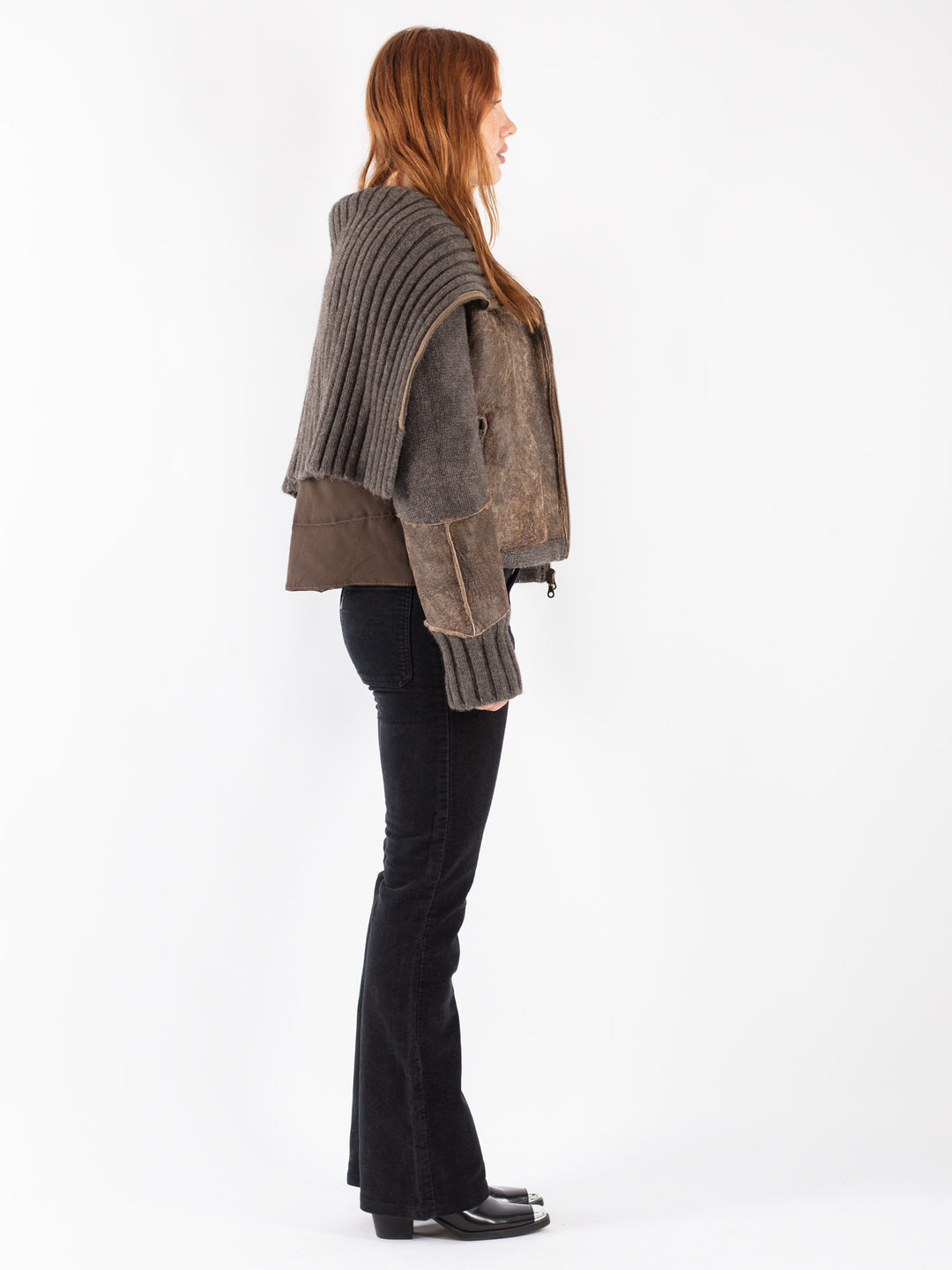 Vintage 00's Women Sheepskin Jacket in Multi