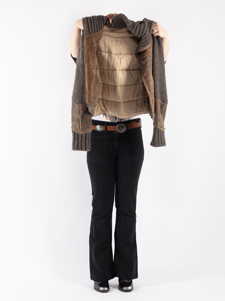 Vintage 00's Women Sheepskin Jacket in Multi