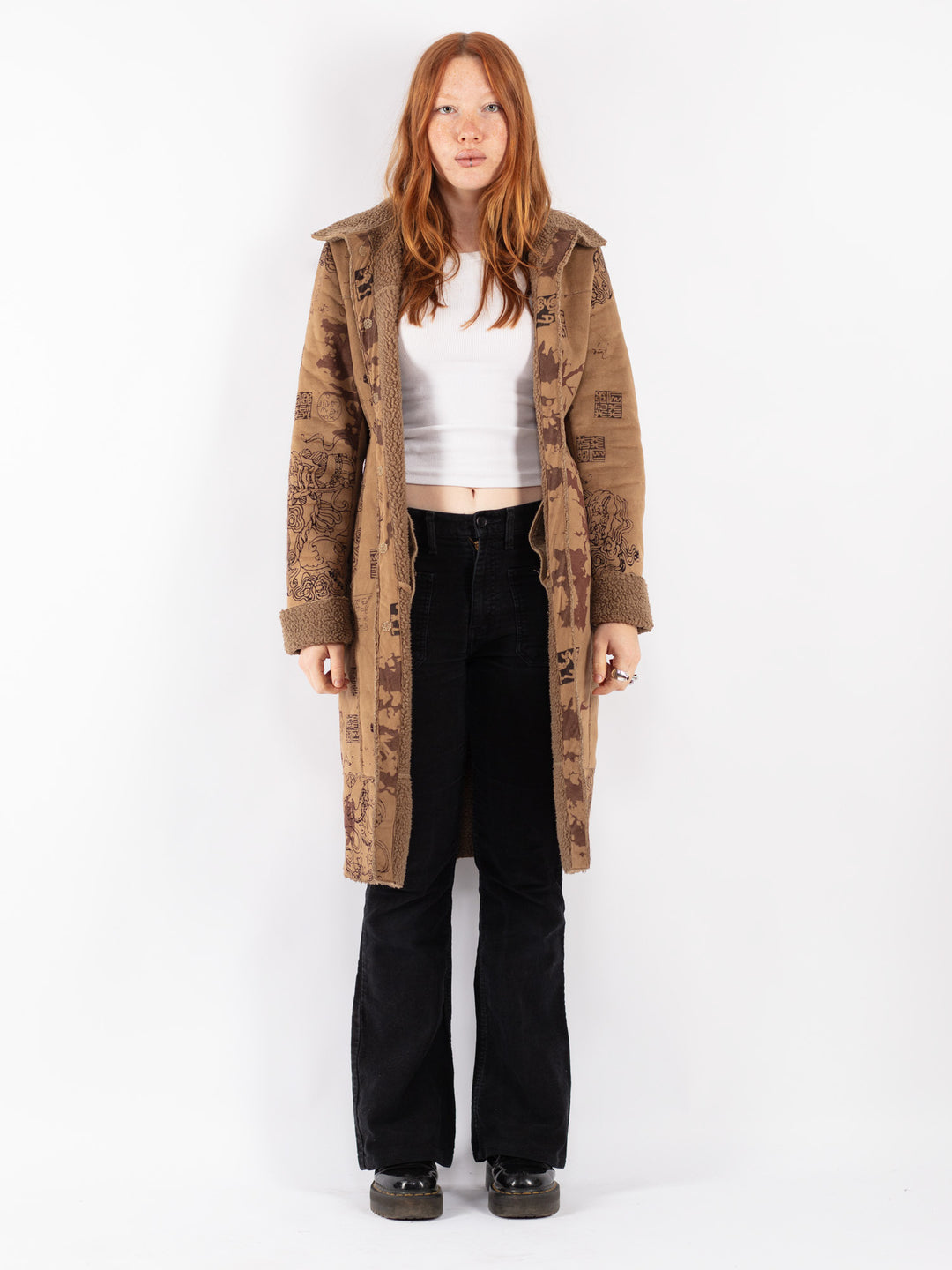 Vintage 00's Women Sherpa Coat in Beige