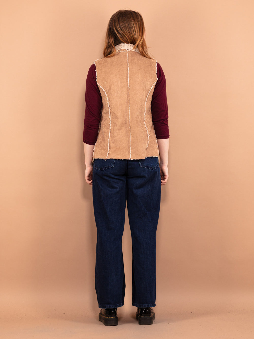 Vintage 00's Women Sherpa Vest in Beige - NorthernGrip