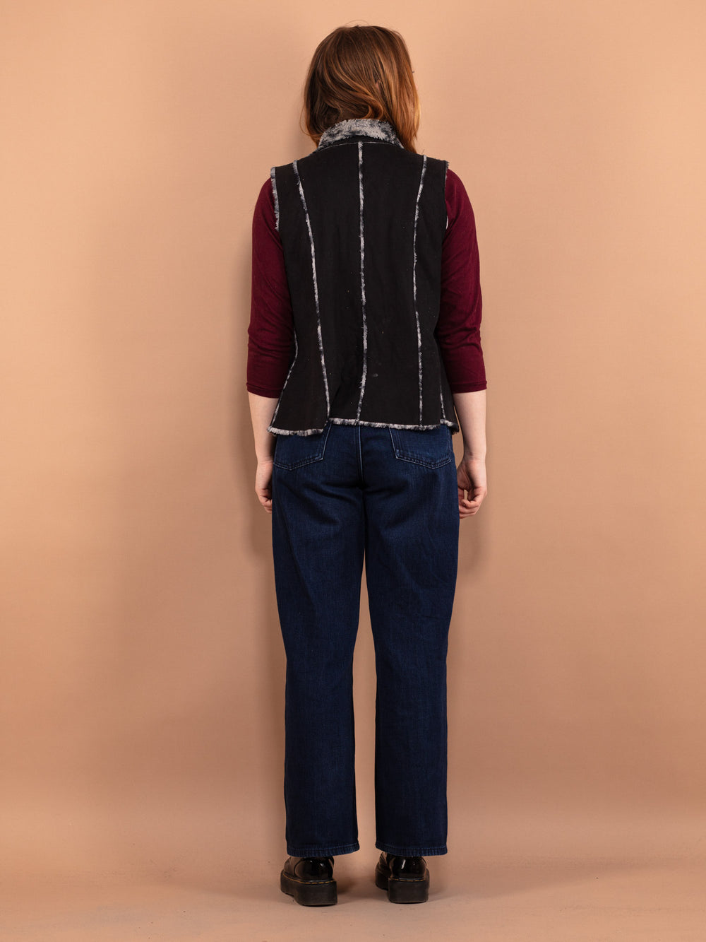 Vintage 00's Women Sherpa Vest in Black - NorthernGrip