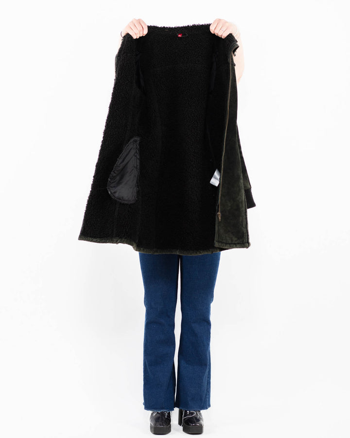 Vintage 00's Women Suede Sherpa Coat in BlackA0032