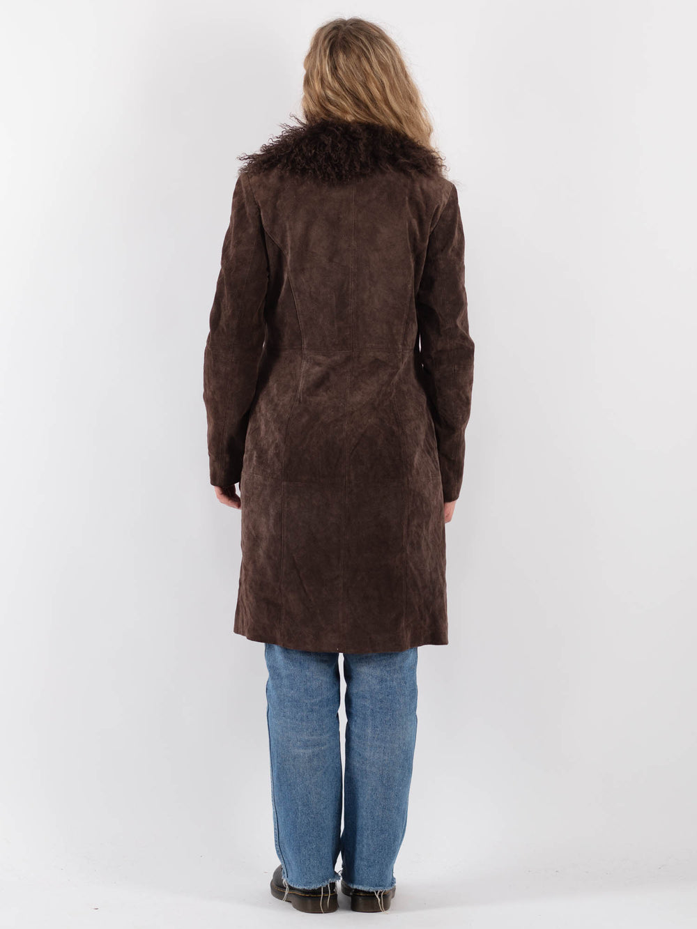 Vintage 00's Women Suede Coat in BrownV9313