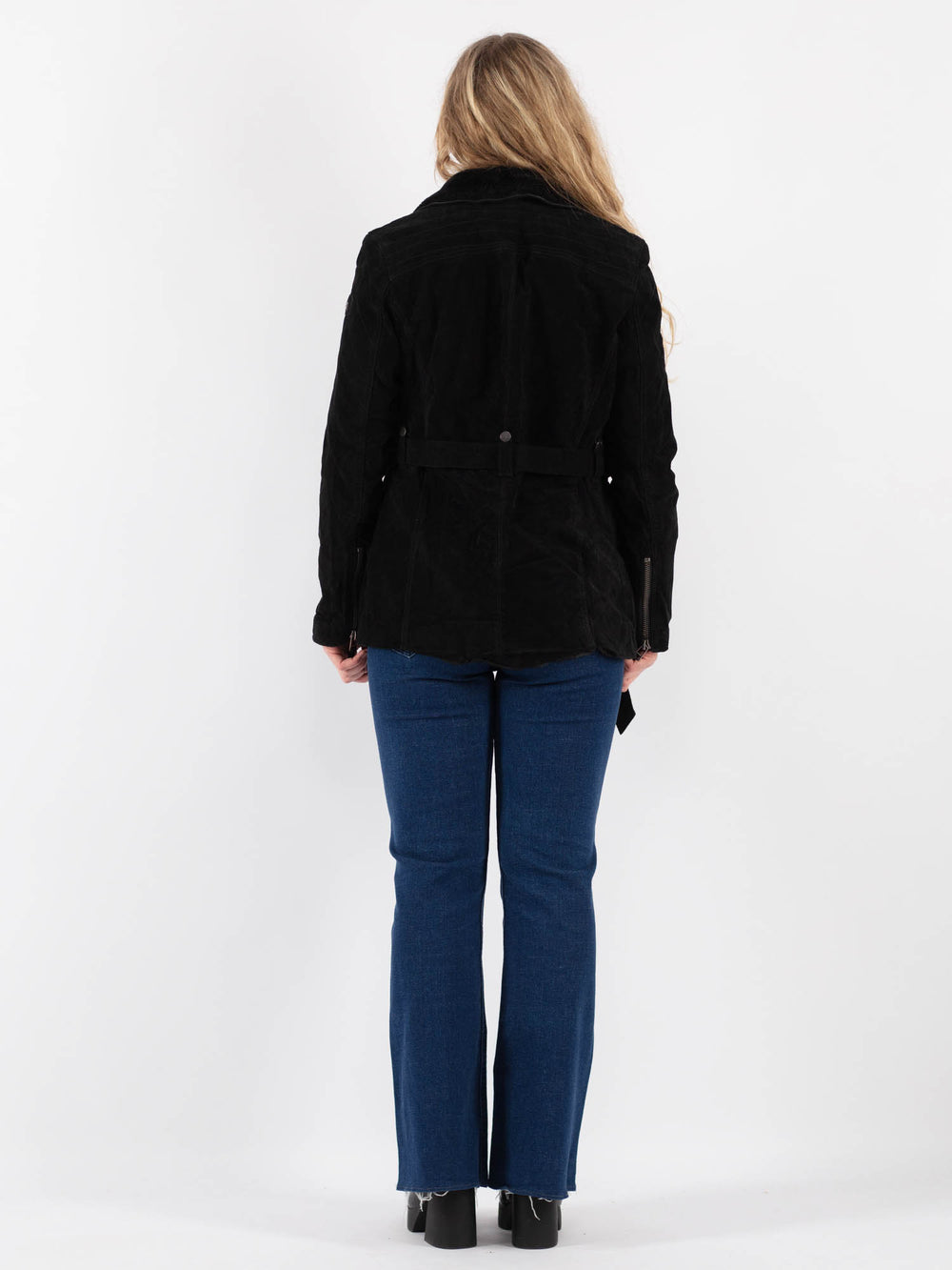 Vintage 00's Women Suede Jacket in Black