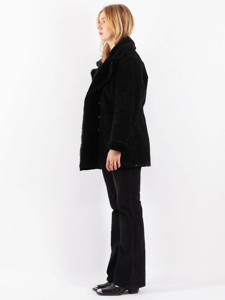 Vintage 00's Women Suede Sherpa in BlackV9674