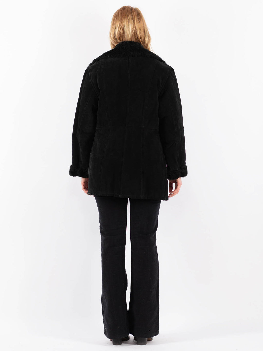 Vintage 00's Women Suede Sherpa in BlackV9674