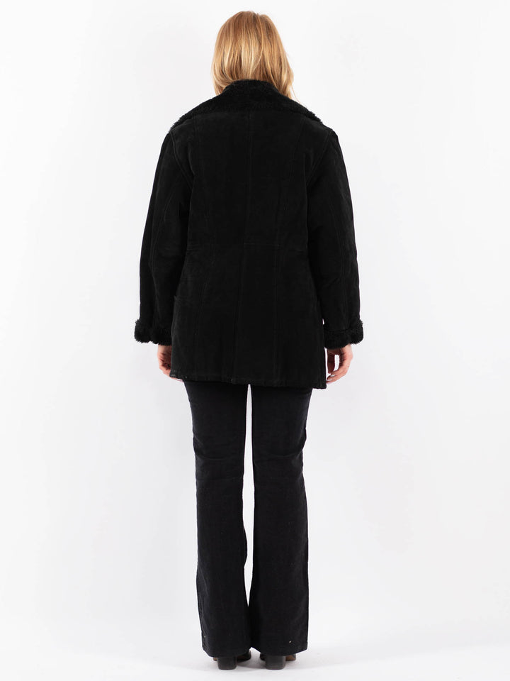 Vintage 00's Women Suede Sherpa in BlackV9674