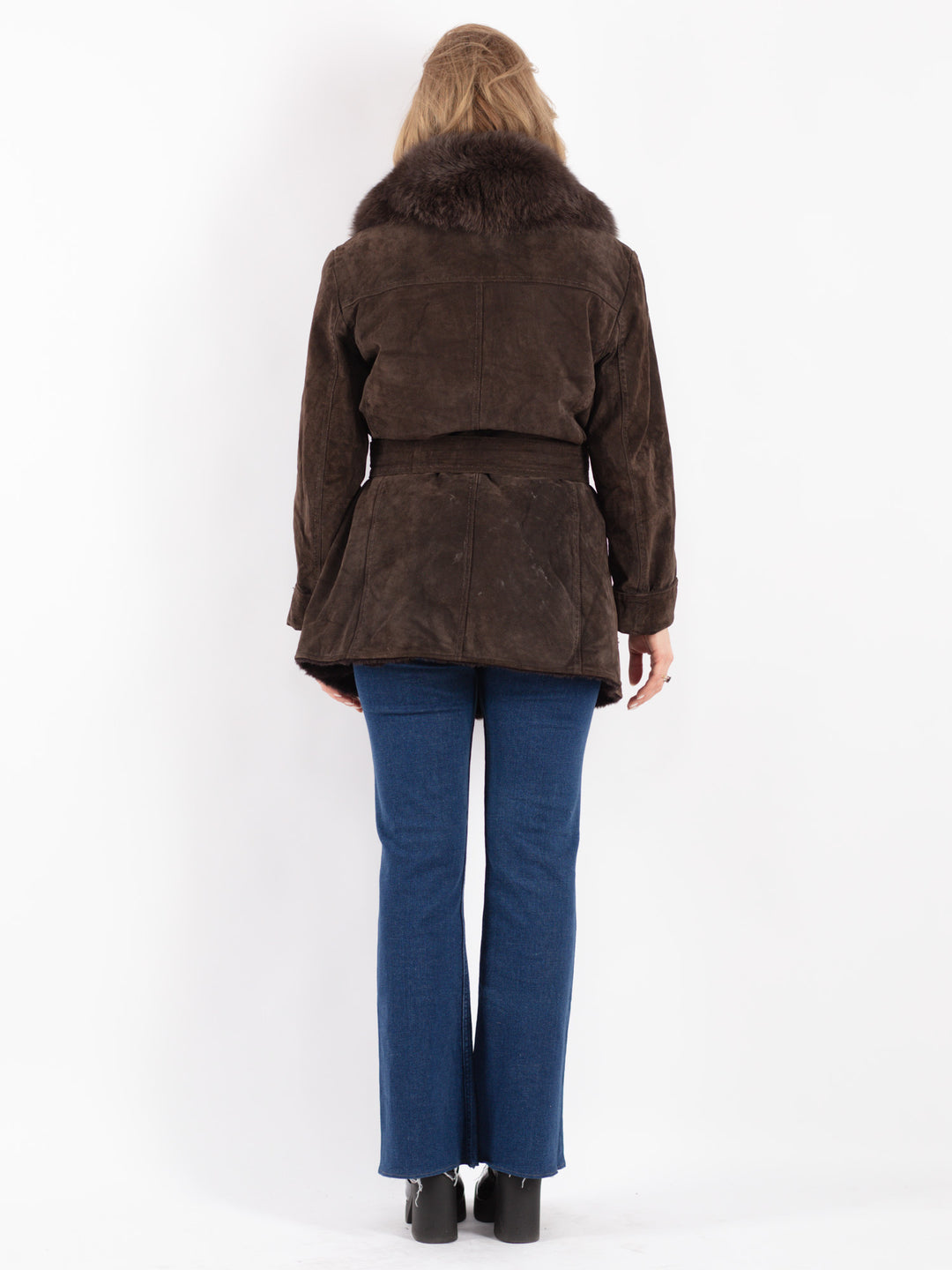 Vintage 00's Women Suede Jacket in Brown